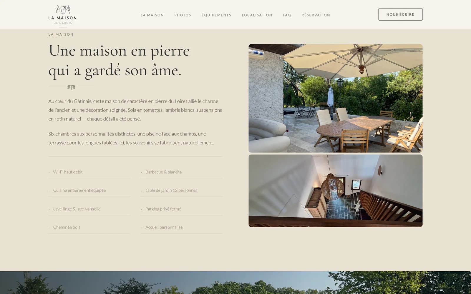 Présentation de la maison en pierre et de ses équipements